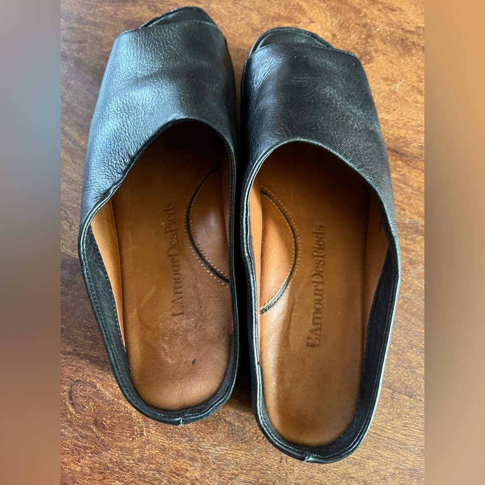 L'AmourDesPieds slip on platform black sandal size 8m - Picture 3 of 10